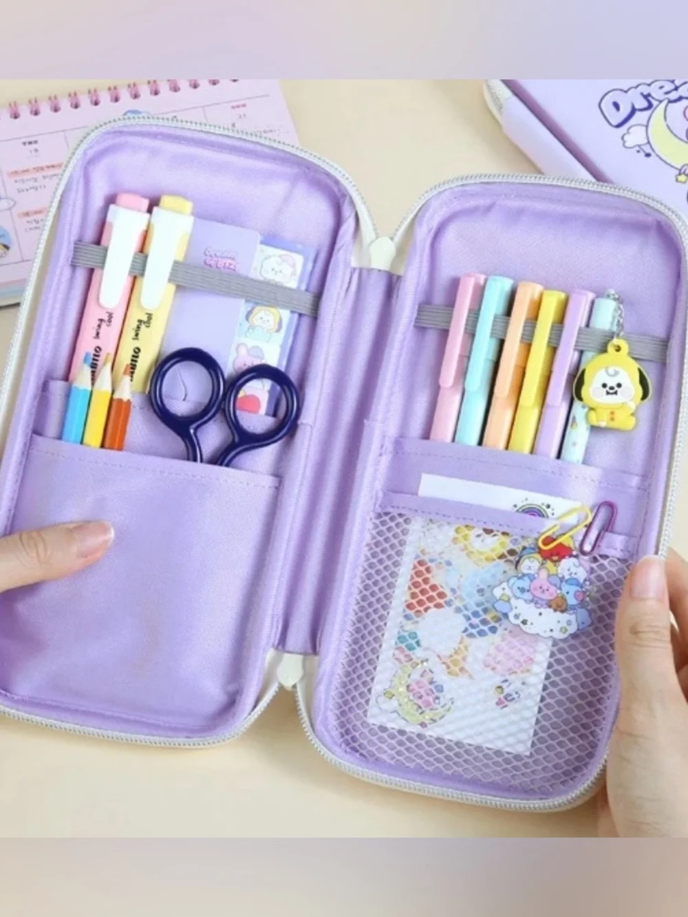 BT21 Dream Baby P-Pocket Zipper Pencil Case Pouch Chimmy
